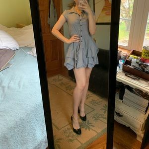 Pin striped button up dress!